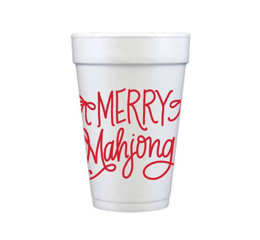 Natalie Chang - Merry Mahjong | Christmas Cups & Napkins (ALL) - FOAM Cups | RED (10 per package)