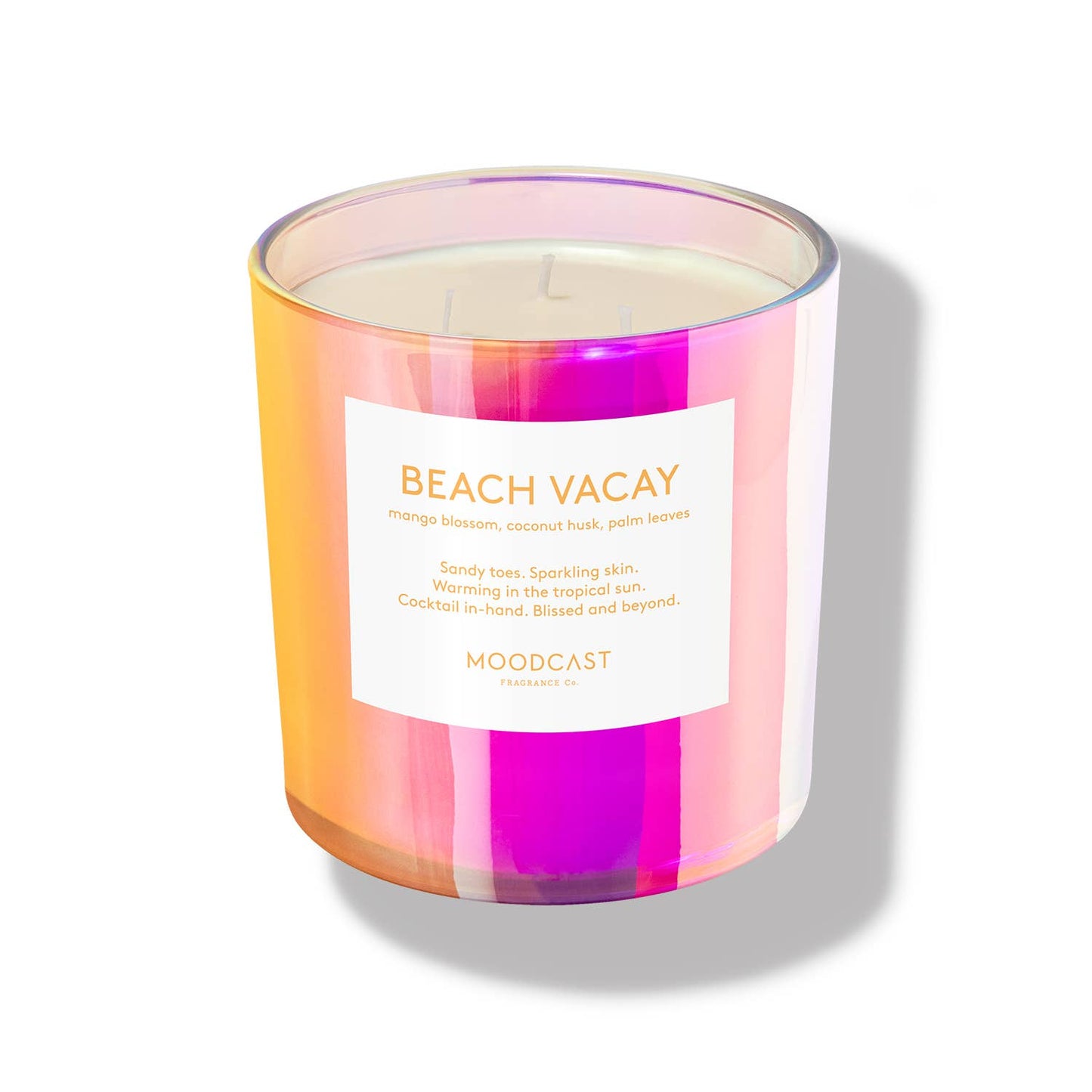 Moodcast Fragrance Co. - Beach Vacay - Iridescent 3-Wick (24oz) Coconut Wax Candle