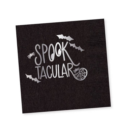 Natalie Chang - Spooktacular | Halloween Cups & Napkins (ALL) - NAPKINS | BLACK with SILVER (25 per package)