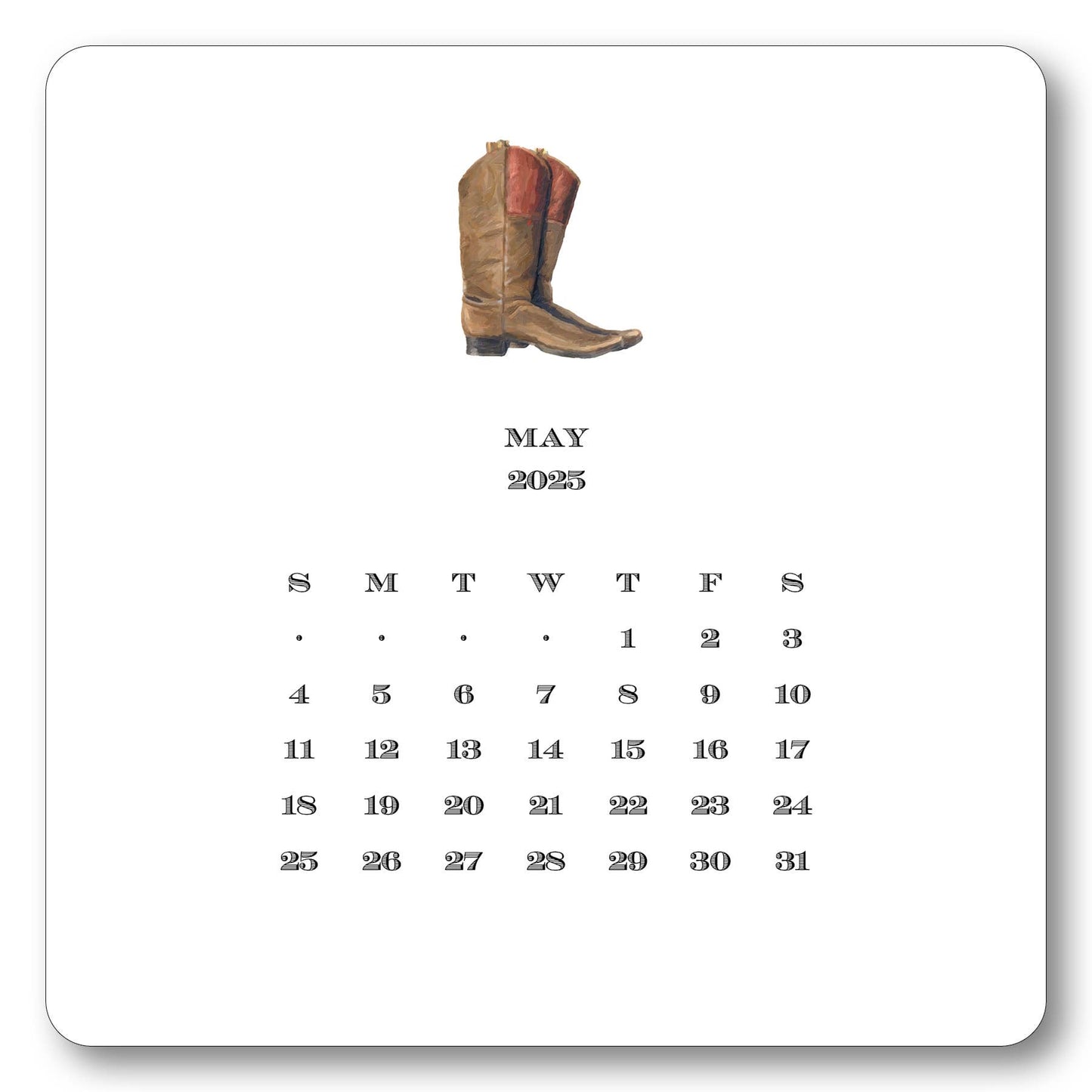 Maison de Papier - 2025 Texas Calendar with Easel