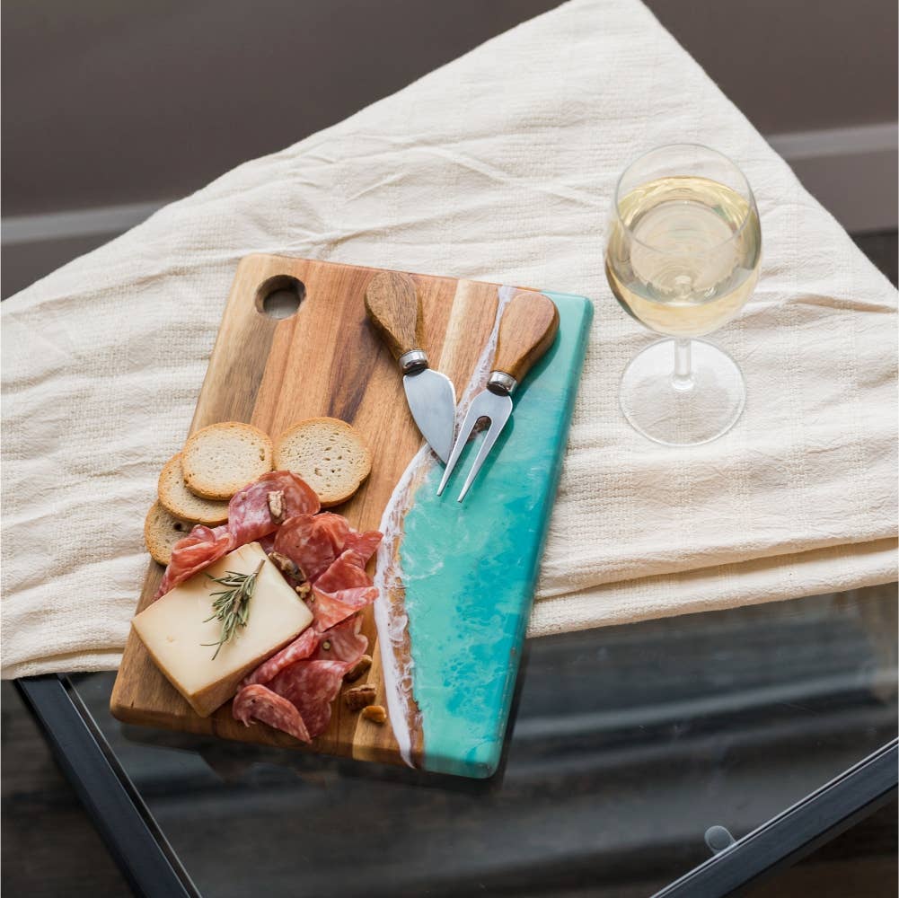 Lynn & Liana Designs - Small Wood and Resin Cheese Board / Charcuterie Board - Onyx