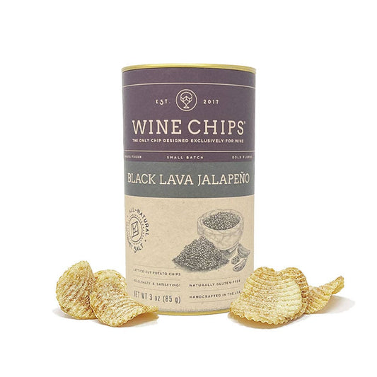 Wine Chips - 3 OZ. BLACK LAVA JALAPEÑO - ESTATE CASE OF 12