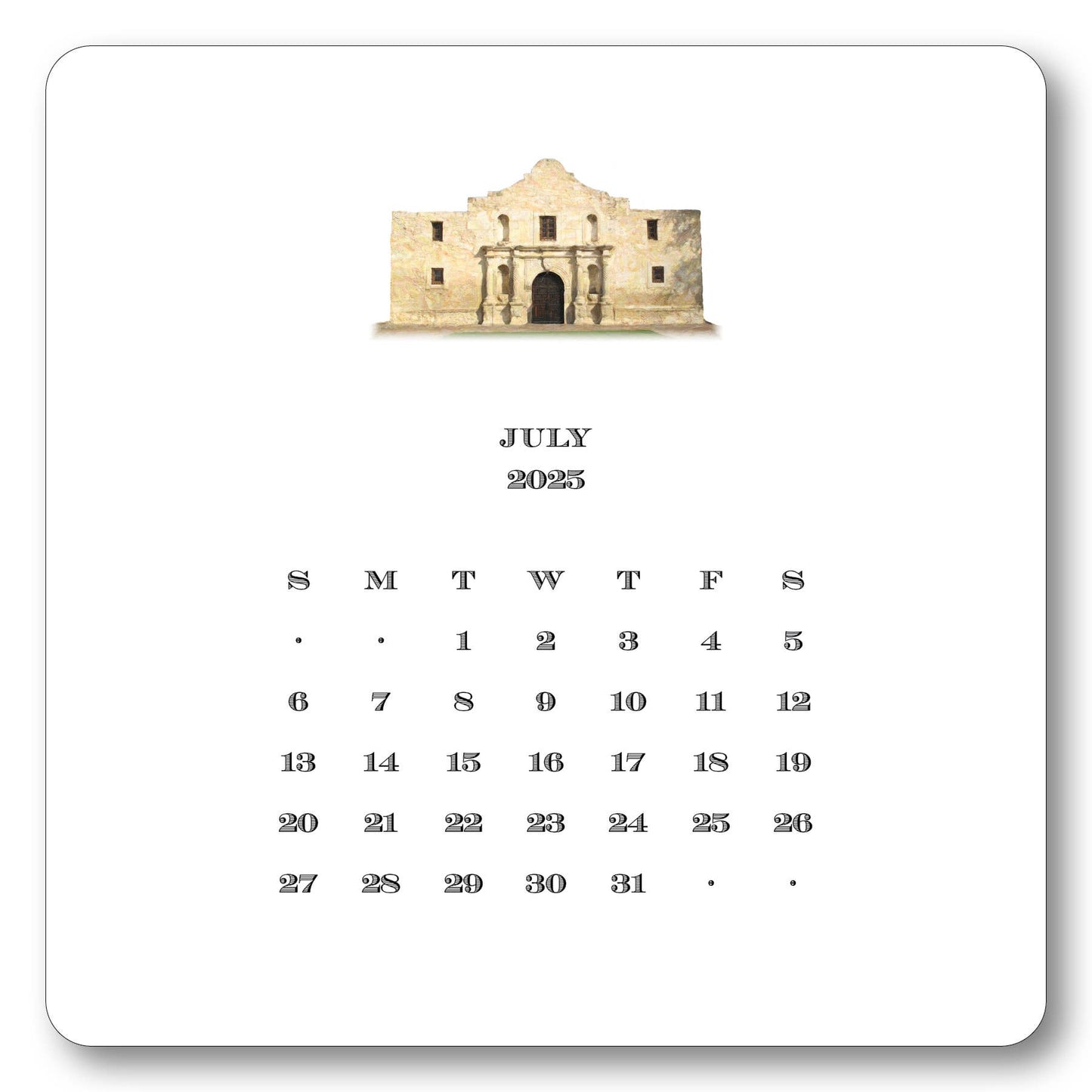 Maison de Papier - 2025 Texas Calendar with Easel