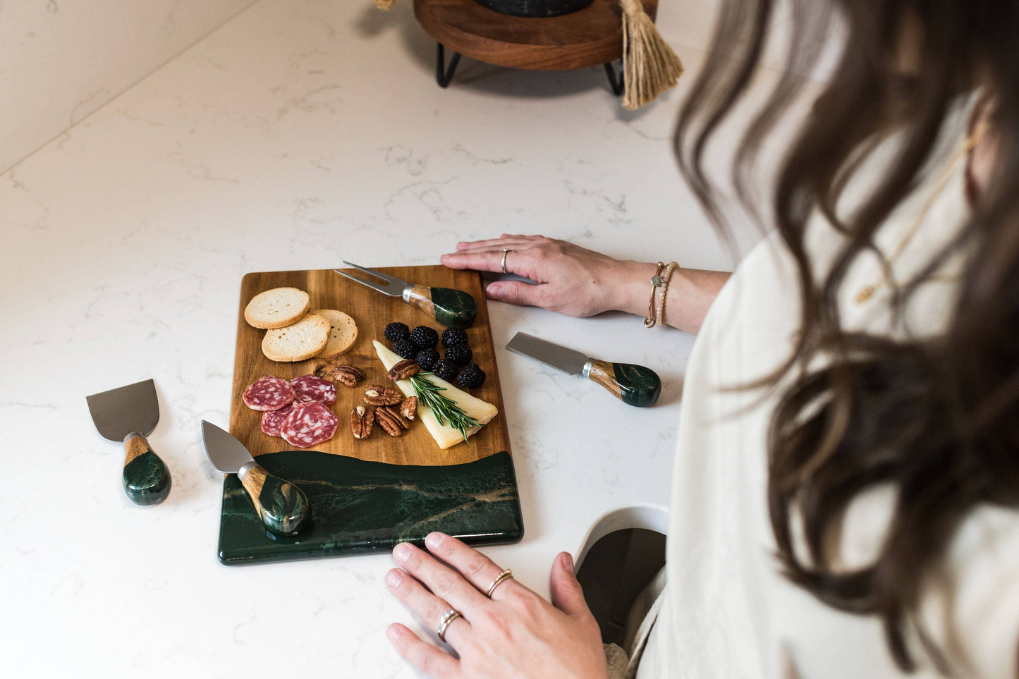 Lynn & Liana Designs - NEW! Resin Coated Cheese Knife Set - Onyx