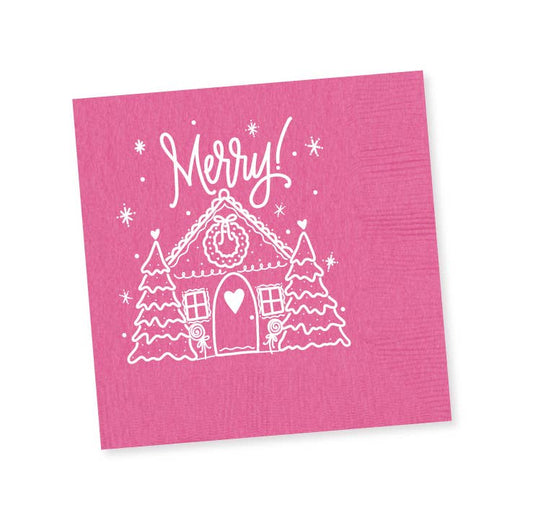 Natalie Chang - Gingerbread | Christmas Cups & Napkins (ALL) - NAPKINS | PINK (25 per package)