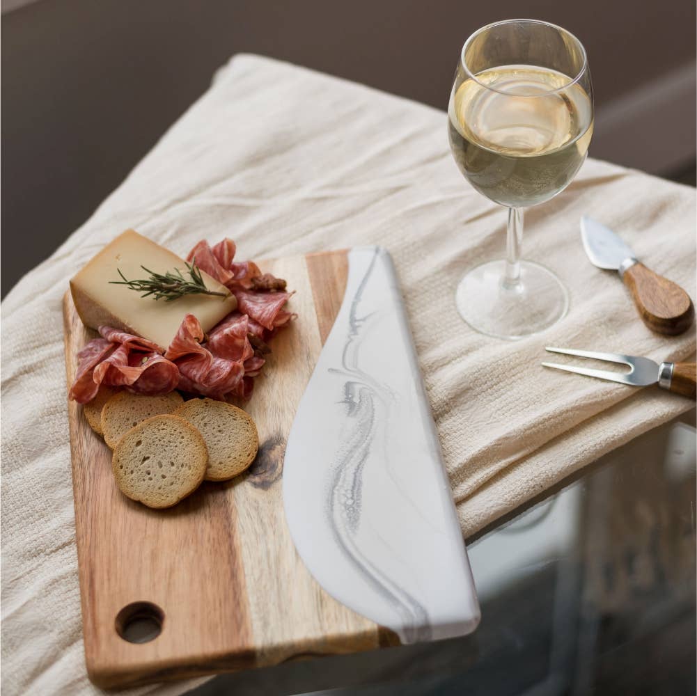 Lynn & Liana Designs - Small Wood and Resin Cheese Board / Charcuterie Board - Onyx