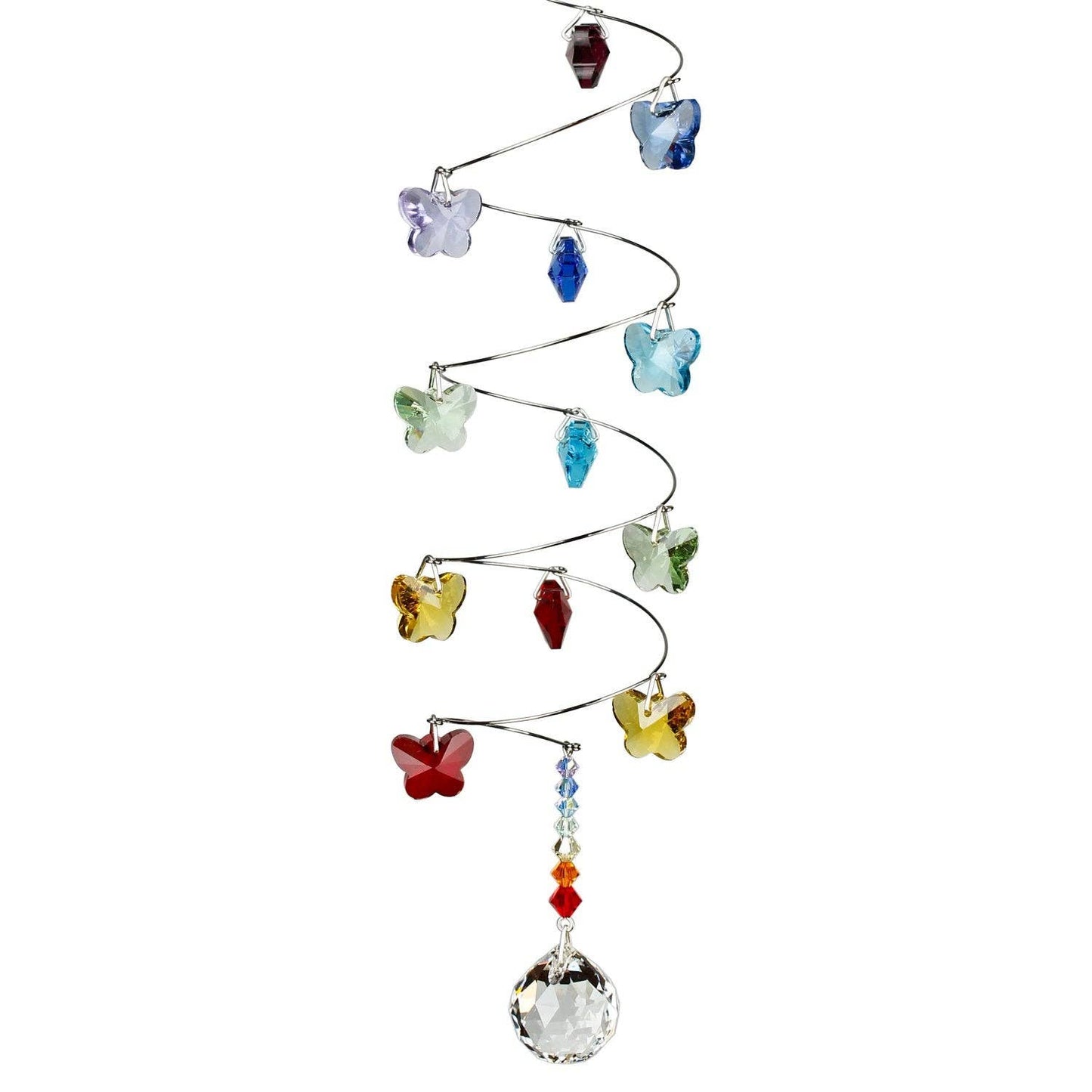 Woodstock Chimes - Crystal Spiral™ - Rainbow Butterflies, Small Ball