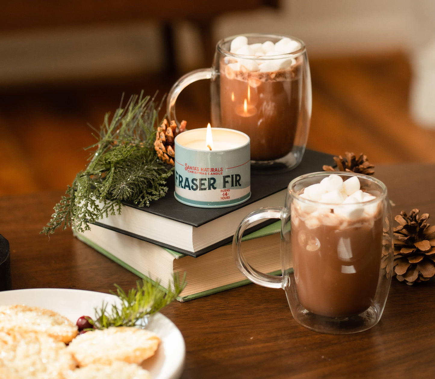 Santa's Naturals - Fraser Fir 3.5oz Mini Candles Table Top Display