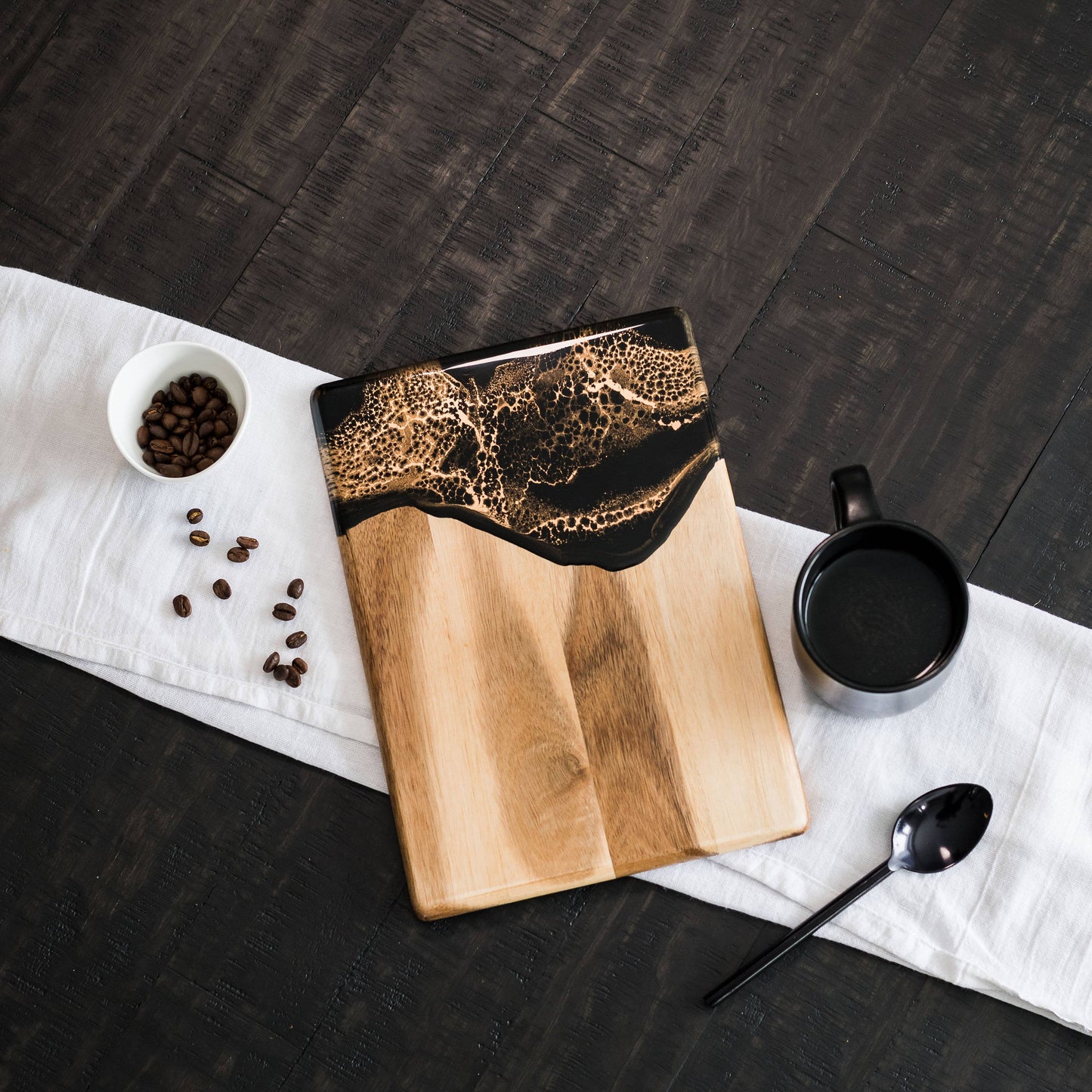 Lynn & Liana Designs - Wood and Resin Promo Cheese Board / Charcuterie Board - Marble