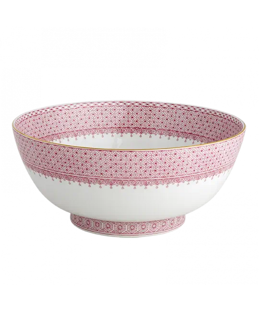 MOTTAHEDEH LACE PINK ROUND BOWL