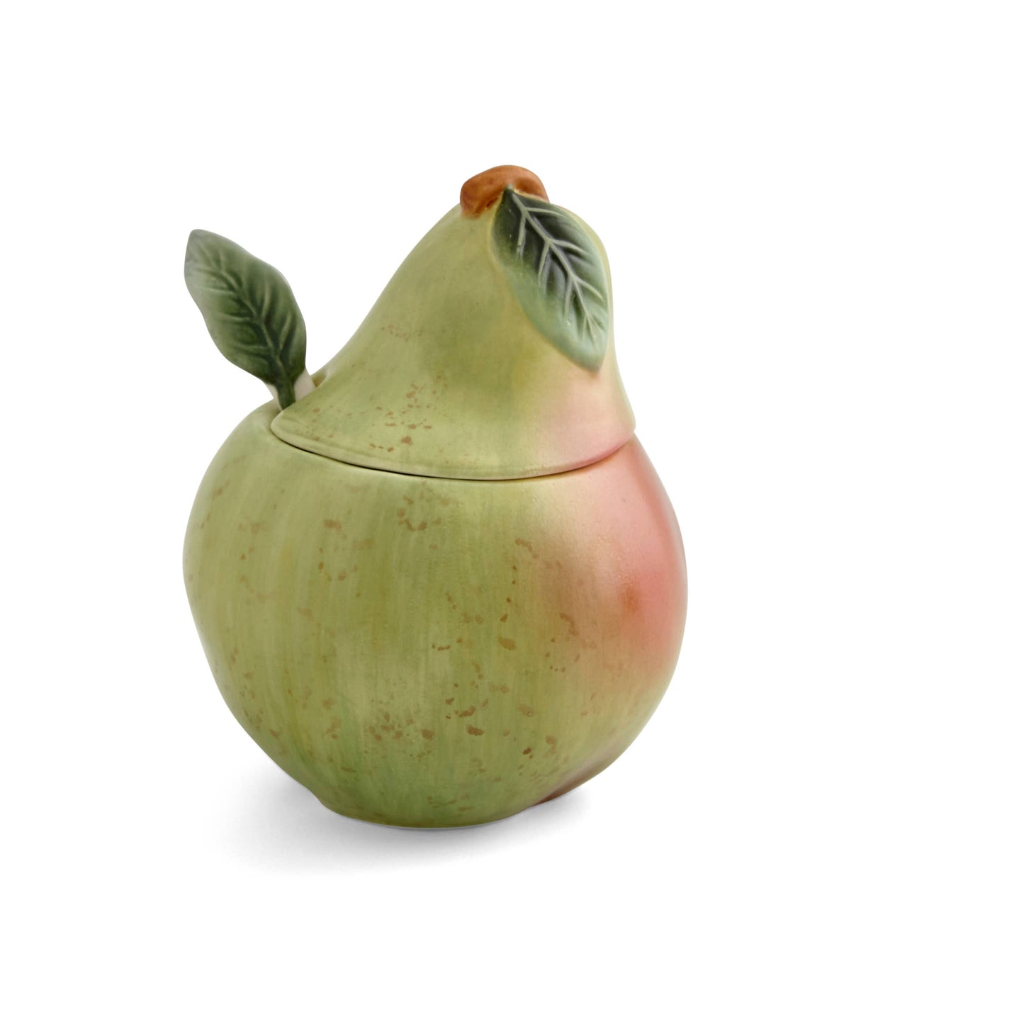 Portmeirion - Portmeirion Nature's Bounty Pear Sugar Bowl and Spoon 4"