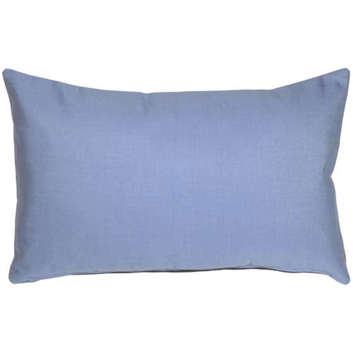 Pillow Decor - 12" x 19" Air Blue Sunbrella Outdoor Lumbar Pillow