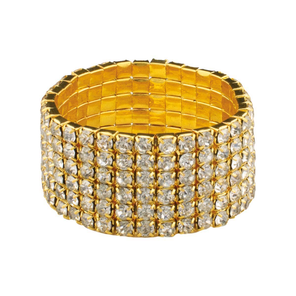 Rhinestone Elastic Napkin Ring (Set of 4): Gold