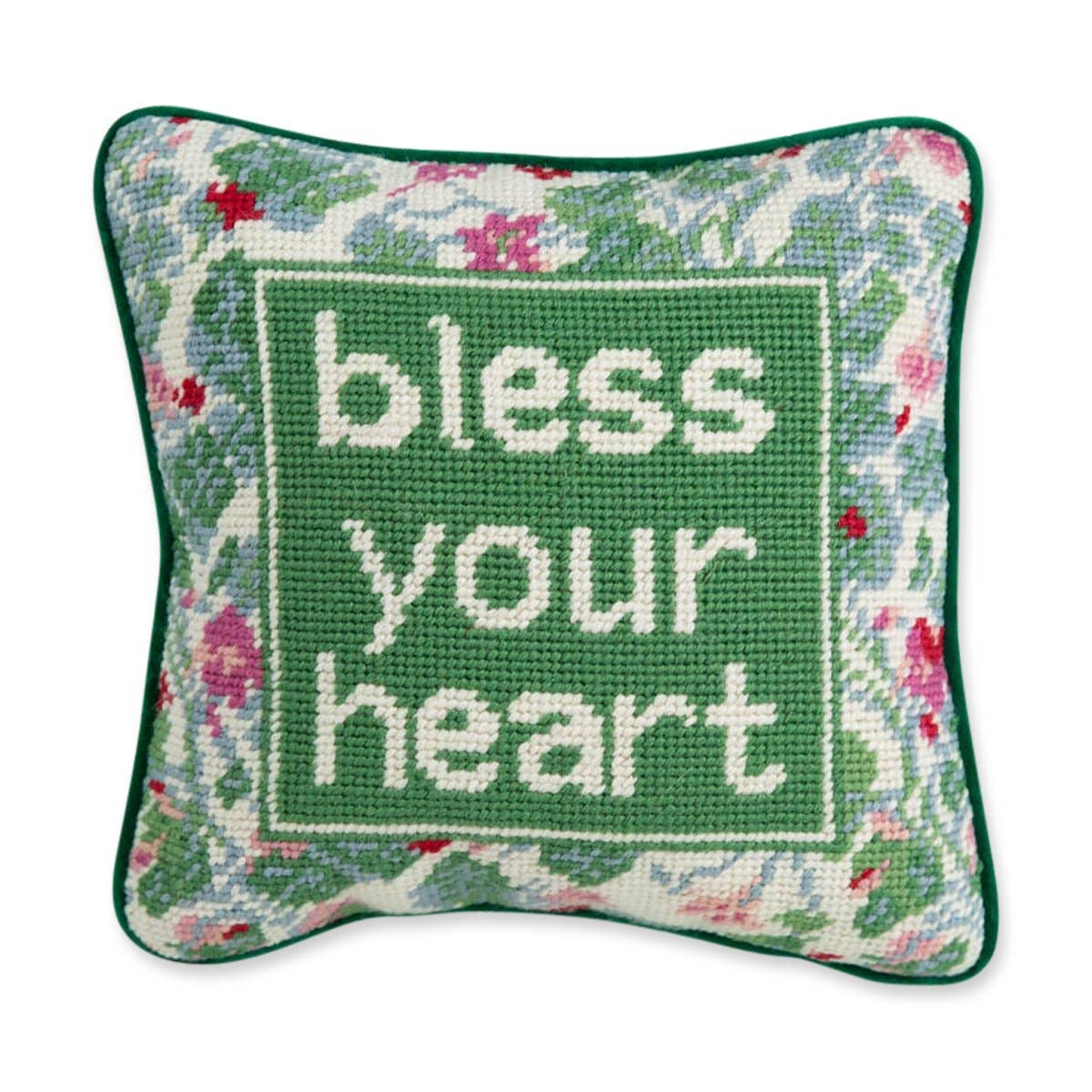 Furbish Studio - Bless Your Heart Needlepoint Pillow