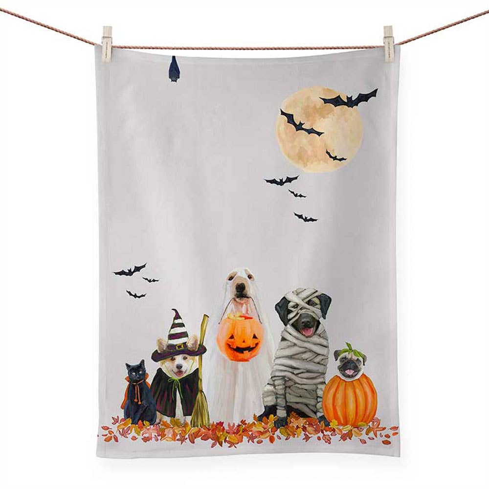 GreenBox Art - Halloween Pups by Cathy Walters Tea Towels (RTS)