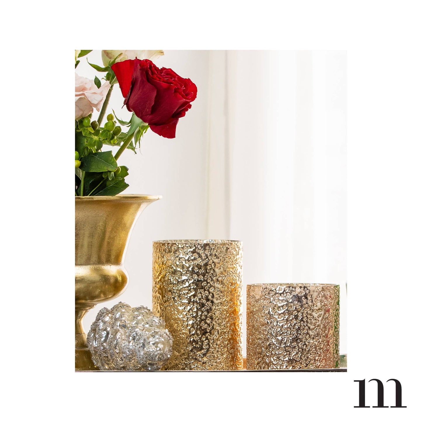 Large Shiny Gold Texture Candle