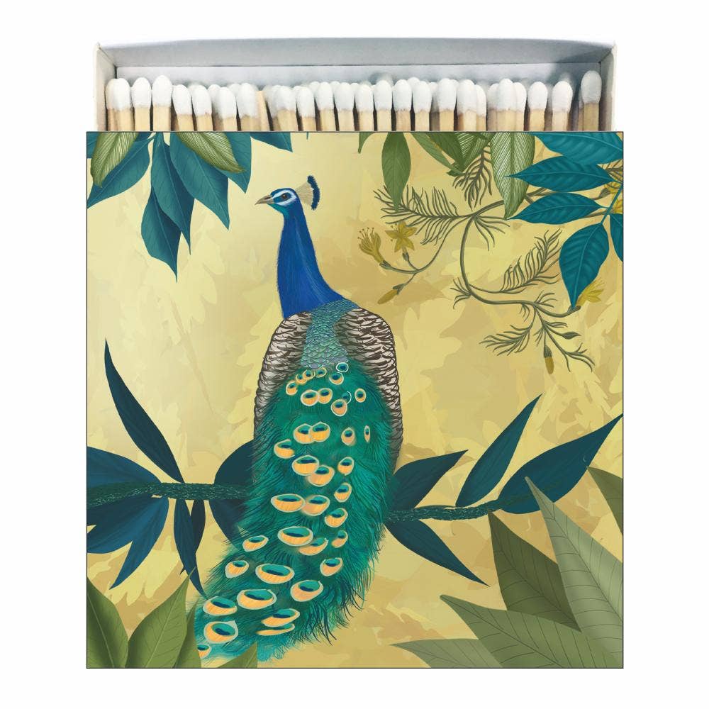 Paperproducts Design - MATCHES IN SQUARE BOX-GILDED PEACOCK