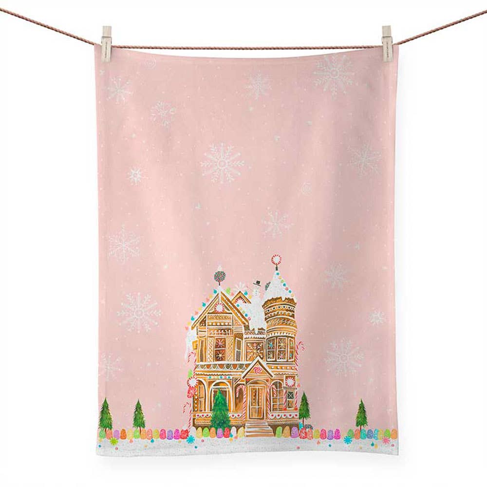 GreenBox Art - Holiday - Gingerbread House by Katie Daisy Tea Towels