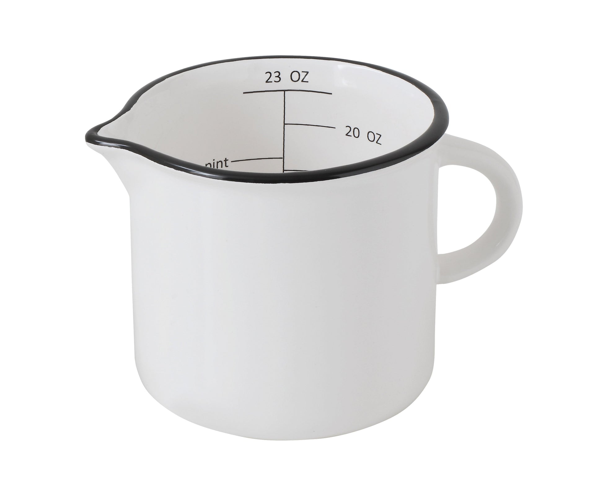 Black-Rimmed Stoneware Measuring Cup