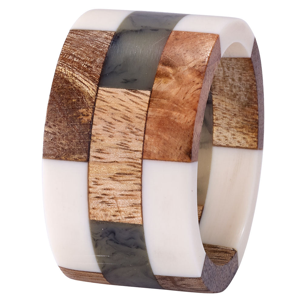 Patched Wood Napkin Ring