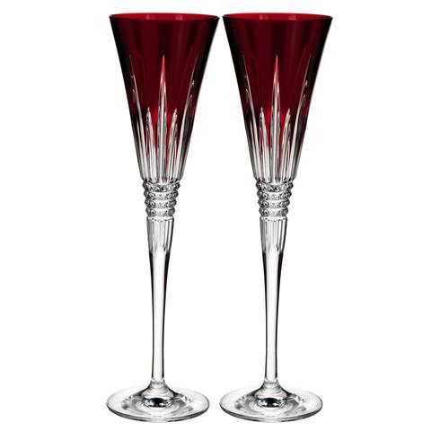 Lismore Toasting Flute Set of 2 Red