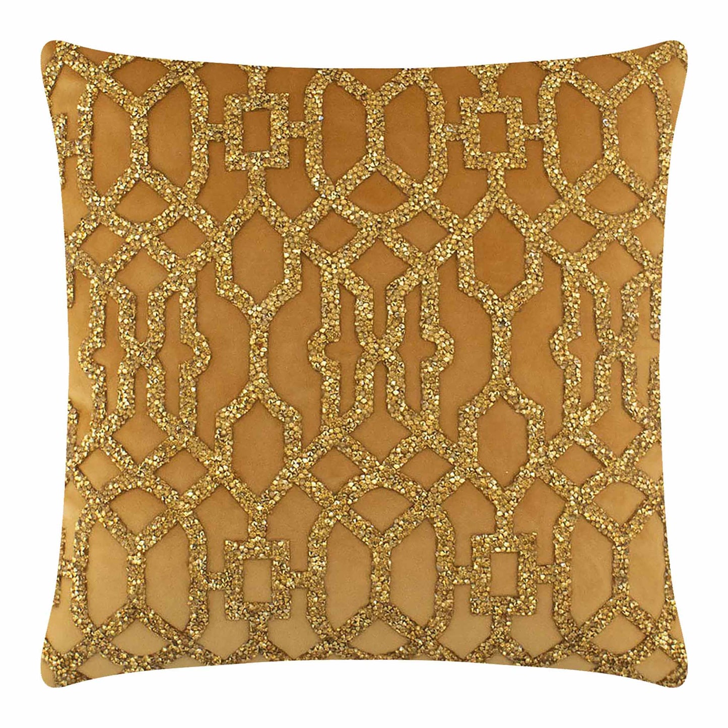 Rhinestone Lattice Pillow: 20x20 / Gold