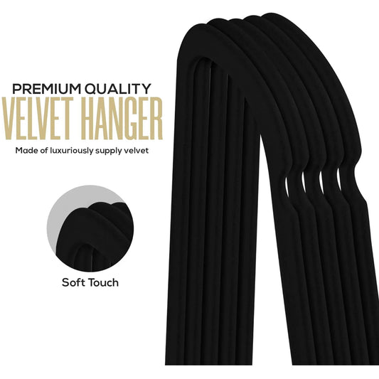 Haaro - Premium Velvet Hangers (Black)