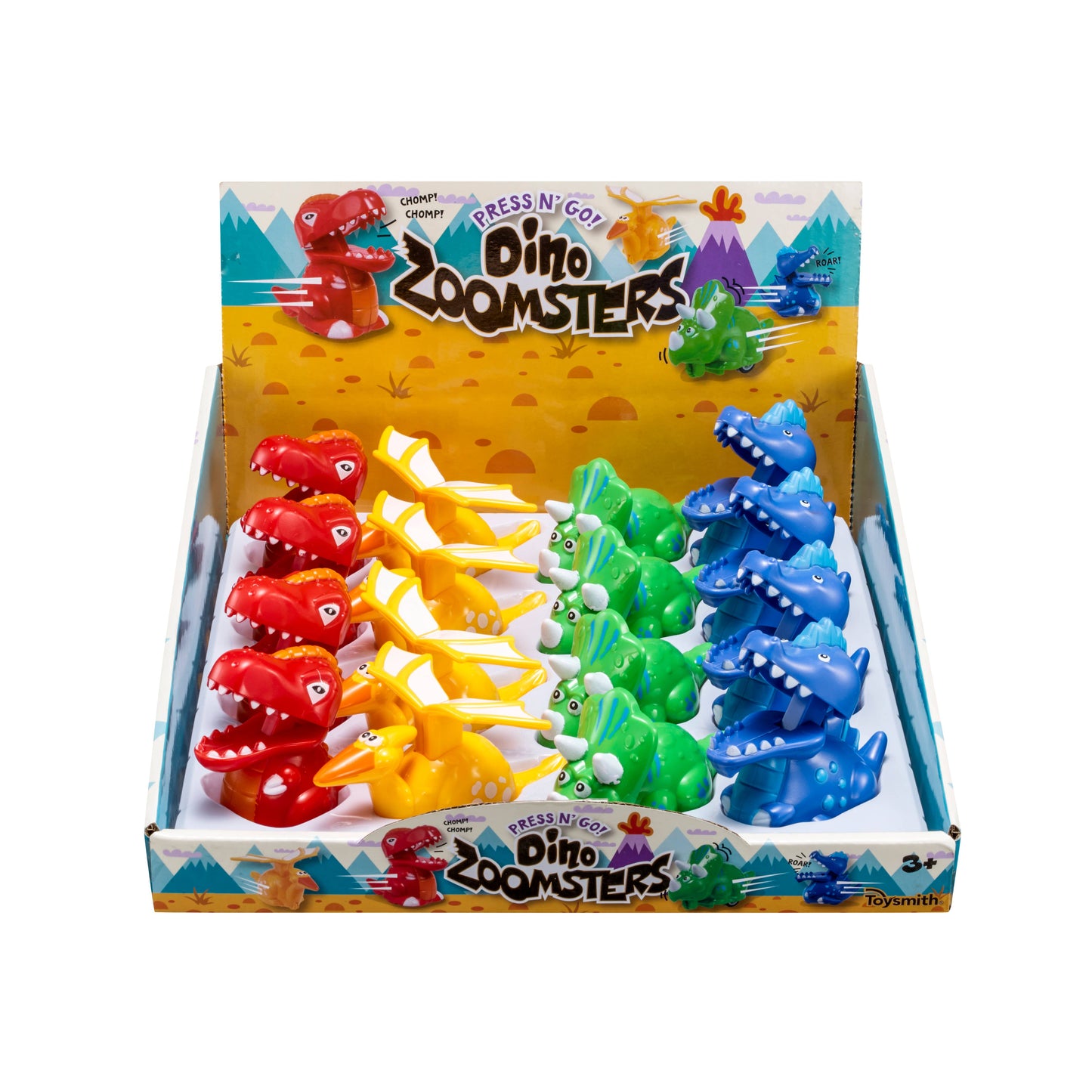Toysmith - Dino Zoomsters, Assorted Colors/Styles, Press-N-Go Action