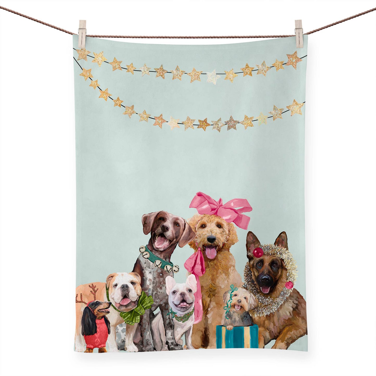 GreenBox Art - Holiday - Festive Puppy Pack Bright Tea Towels (RTS)