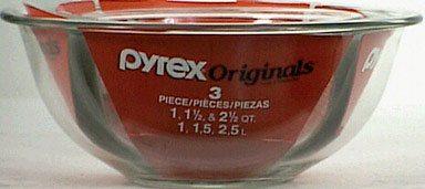 Pyrex 3 Piece Clear Mixing Bowl Set