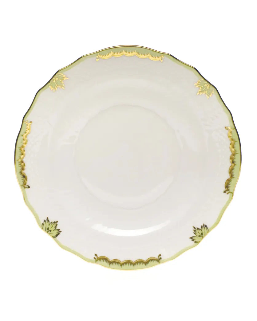 HEREND PRINCESS VICTORIA GREEN BREAD & BUTTER PLATE